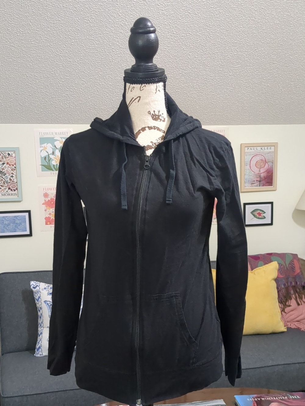 2 Hanes Full-Zip Hooded  Jackets - Black (S) & Pink (M)